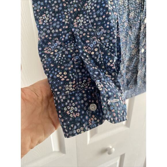 Frank & Eileen Men's Small FRANK Blue Floral Long Sleeve Collared Button Down - Picture 6 of 7